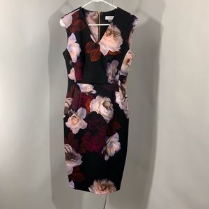 floral calvin klein body con dress
